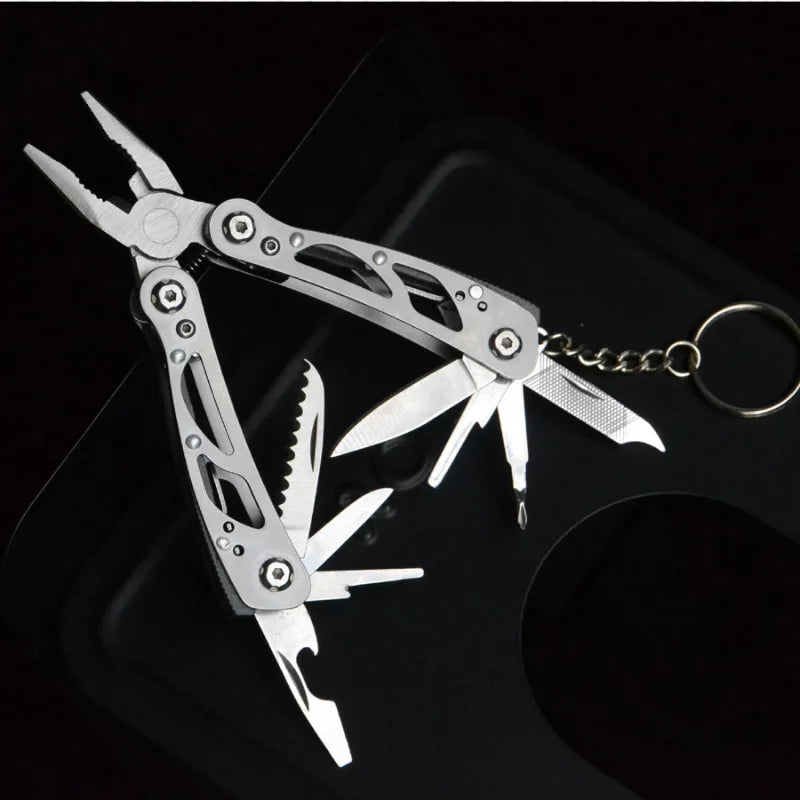 Multitool Pliers Stainless Steel Folding Camping Survival Tool with Knife Scissors Saw Hook Outdoor EDC Multi Function Gear